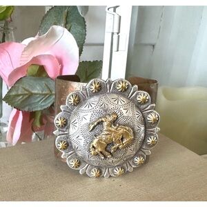 Western concho metal cuff bracelet